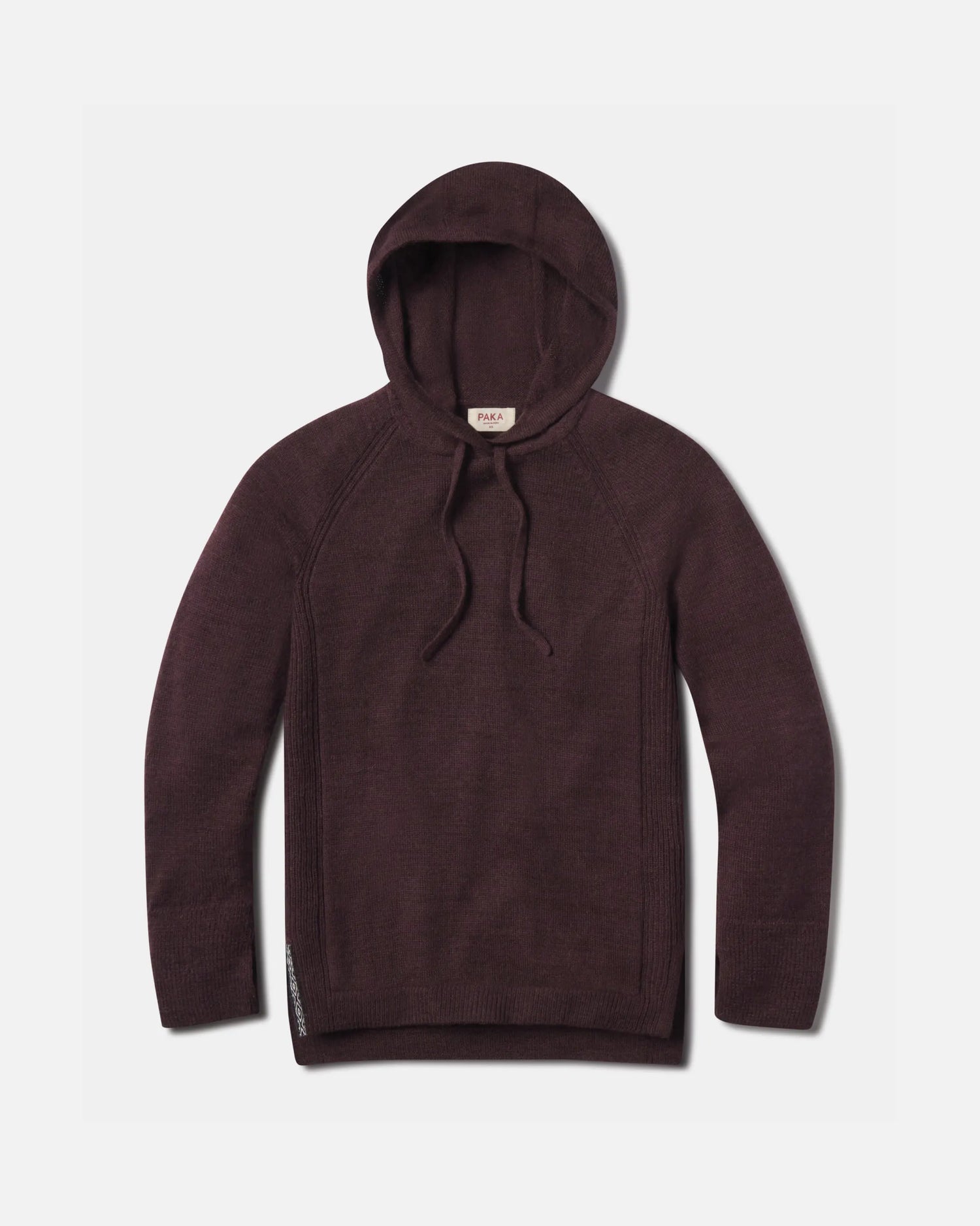 Lightweight Alpaca Women's Hoodie Sweater in Fig / Burgundy – PAKA Apparel
