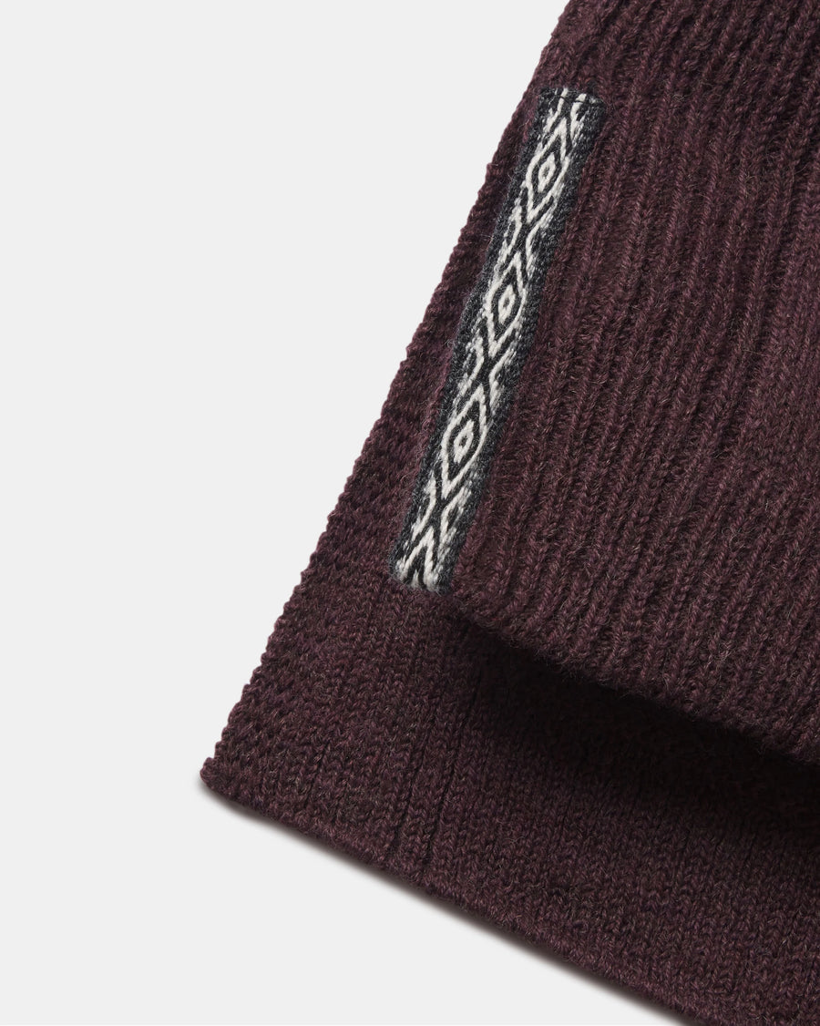 Hand-Woven Inca ID on Waist of Alpaca Women's Hoodie Sweater in Fig / Burgundy – PAKA Apparel