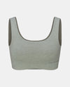 PAKA Women's Scoop Bralette in Lichen on a light gray background