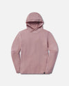 Flat-lay front view of Women’s Sol Hoodie in Woodrose showcasing hooded lightweight long-sleeve design on white background
