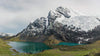 Ausangate a snowy mountain with blue lakes. 