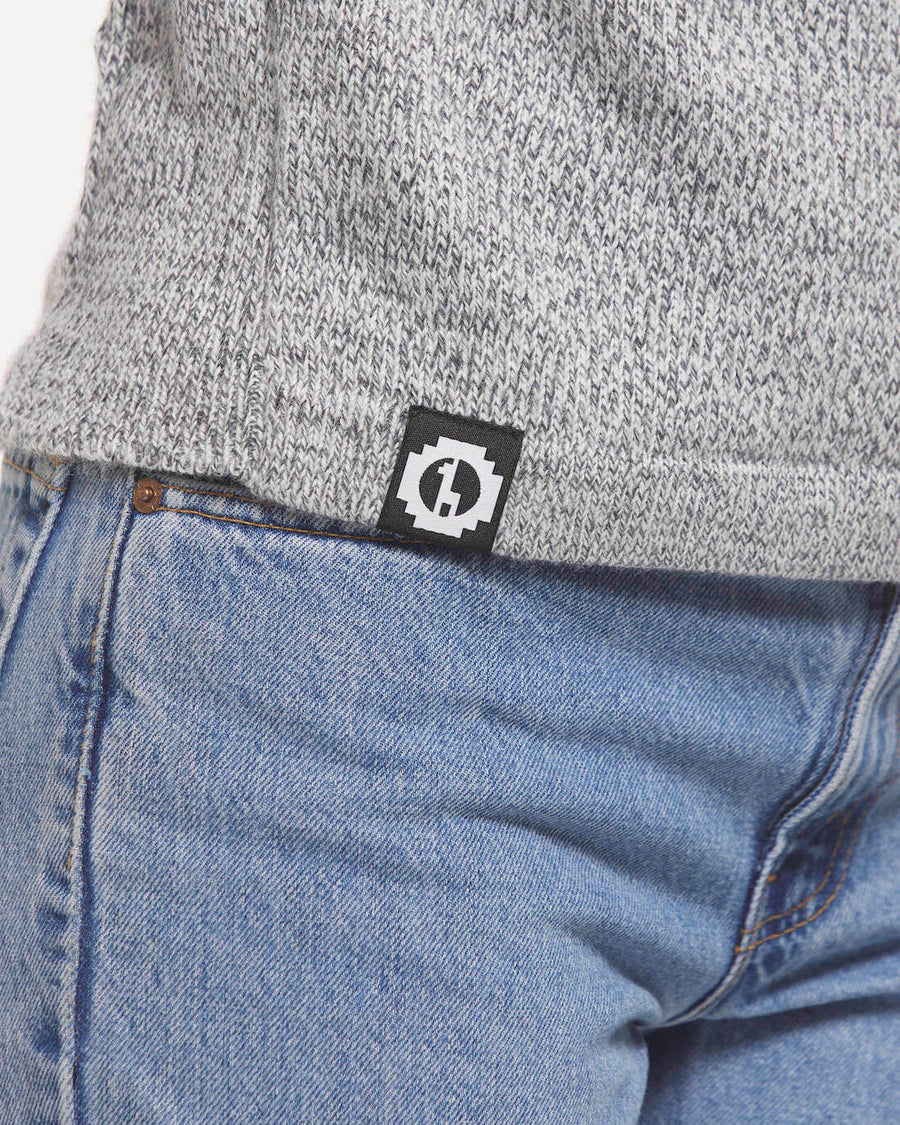 Close-up of the Costa alpaca sweater by Paka Apparel