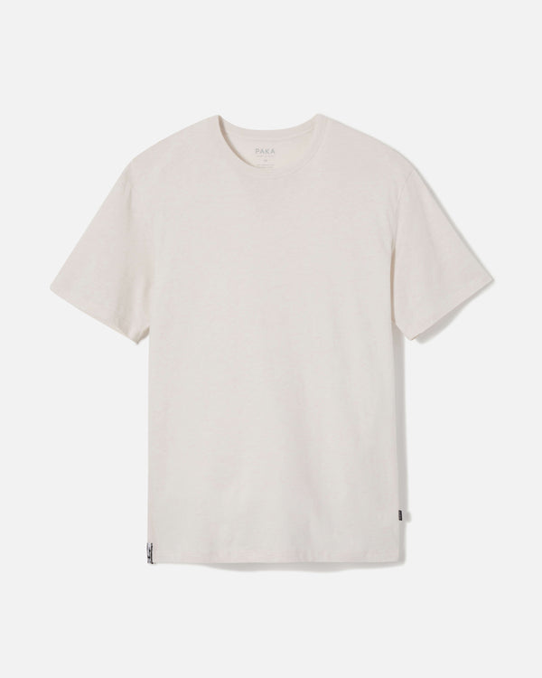 White / Cream Men’s Lightweight Alpaca Wool T-Shirt - PAKA Apparel