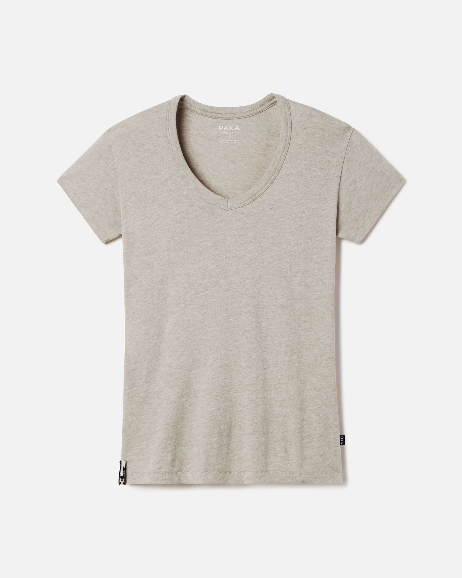 Tan Lightweight Sustainable Alpaca Women's V-Neck T-Shirt – PAKA Apparel